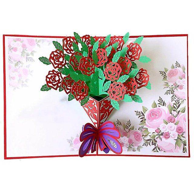 Tarjeta de felicitación con efecto 3D, flor plegable, tarjeta de felicitación navideña para cumpleaños, día de la madre, graduación, aniversario de boda