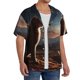 thumbnail image 2 of Balery Pyramid Desert Cat Camisa Casual de Manga Corta con Botones para Hombre, Texturizada, Estilo Cubano, para Playa, Verano-X-Large, 2 of 5