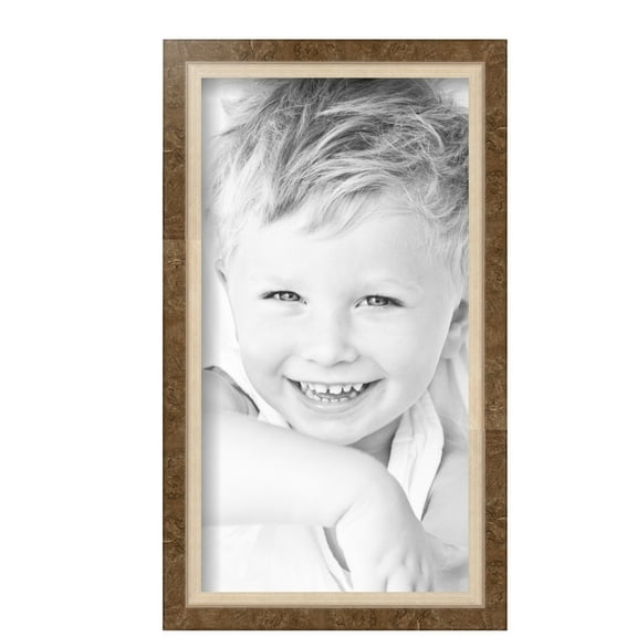 ArtToFrames 7" x 13" Taupe with Silver Lip Picture Frame, 7x13 inch Multi Wood Poster Frame (WOM-4986),  Pack