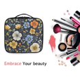 thumbnail image 6 of FORMRS Travel Makeup Bag Large Capacity Train Case Cosmetic Organizer with Adjustable Dividers, Navy Floral Pattern, 6 of 8