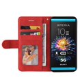 thumbnail image 4 of Case for Sony Xperia 10 III Leather Wallet Book Flip Folio Stand View Cover - Red, 4 of 5