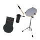 thumbnail image 2 of Juego de almohadillas de batería resistentes con soporte para caja de silicona, soporte para baquetas silencioso gris, 2 of 8