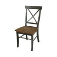thumbnail image 5 of X-Back Chair With Solid Wood Seat  - Set of 2 Chairs in Hickory/Washed Coal, 5 of 9