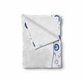 thumbnail image 2 of Evil Eye Soft Flannel Fleece Throw Blanket, Evil Eye Borders Spirals Swirls Luck Charm in Traditional Design, Cozy Plush for Indoor and Outdoor Use, 60" x 80", Blue Pale Blue White, by Ambesonne, 2 of 6