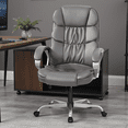 thumbnail image 7 of Furmax High Back Office Adjustable Ergonomic Desk Padded Armrests Executive PU Leather Swivel Task Chair with Lumbar Support, Gray, 7 of 7