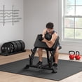 thumbnail image 6 of Preacher Curl Bench,Seated Arm Isolated Barbell Dumbbell Bicep Station for Arm Workout,Adjustable Bicep Curl Machine with 2 Bar Holders for Home Gym, 6 of 10