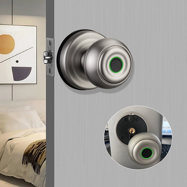 Cerradura de puerta Tuya, cerradura de puerta inteligente redonda compatible con Bluetooth para puerta gruesa de 35-55MM Kuymtek Para estrenar
