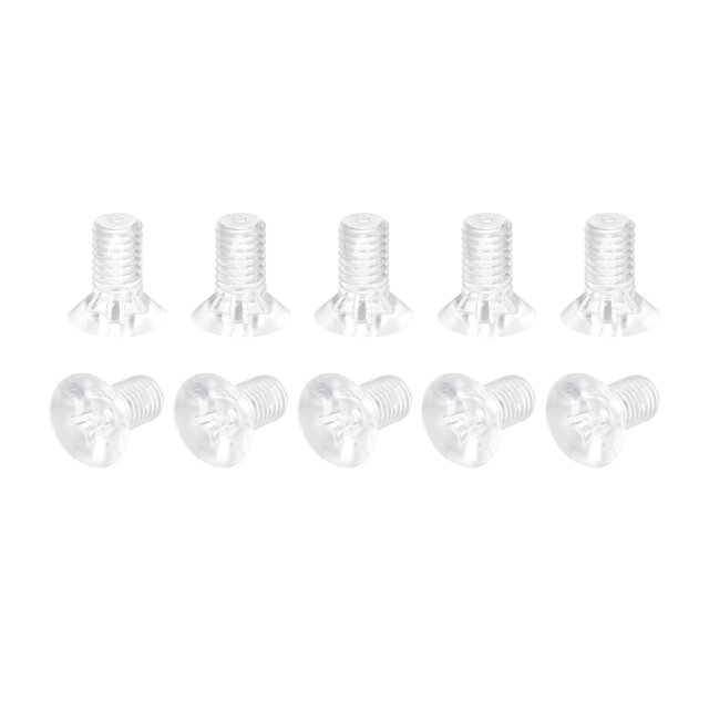 Unique Bargains M8x16mm Plastic Phillips Machine Screws, PC Flat Head Machine Bolts 10 Pack