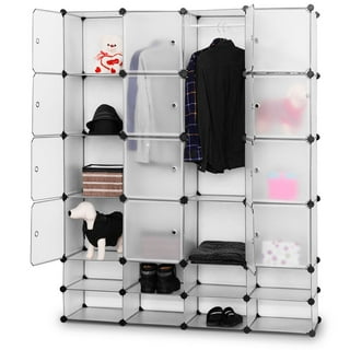 UBesGoo Portable Closet Storage Organizer Wardrobe Clothes Rack Shelves  Navy Blue