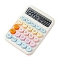 thumbnail image 1 of Mistaha Dopamine Calculator DX-819 with Large Circular Keys, Mechanical Keyboard, 12-Digit Display, Ideal for Office, Accounting, and Student Use - Moonlight White, 1 of 6