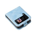 thumbnail image 4 of Dteck Case for Samsung Galaxy Z Flip 4,Magnetic Leather Card Pocket Case Shockproof Hard PC Bumper Wallet Cover,Lightblue, 4 of 8