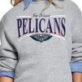 thumbnail image 3 of Women's Starter Gray New Orleans Pelicans Arch Stripe Fleece Crewneck Sweatshirt, 3 of 3