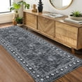 thumbnail image 4 of FairOnly Grey 2'x6' Modern Machine Washable Non Slip Low Pile Runner Rug for Bedroom Kitchen Laundry, 4 of 7