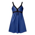 thumbnail image 4 of Nightgowns for Women Zaewscy Women's Home-use Summer Lightweight Lace-embroidered V-neck Short Nightgown Navy Free Size, 4 of 6