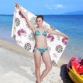 thumbnail image 5 of Cute Rose and Leopard Beach Towel Fast Drying Camping Towels Sand Free Beach Blanket Soft Absorbent Travel Sport Towel for Gym Bath Shower Swimming 30" x 60" Washcloth Gift, 5 of 7