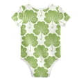 thumbnail image 2 of St Patricks Day Seamless Clovers Pure Cotton Bodysuit Short Sleeve Pajamas One-Piece Romper Unisex 3 Months, 2 of 6