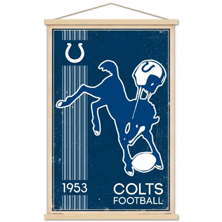 NFL Indianapolis Colts – Retro Logo 14 Wall Poster with Wooden Magnetic Frame 22.375 x 34