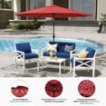 thumbnail image 4 of EDX 10 ft Outdoor Patio Umbrella with Solar LED Lights, Weather‑Resistant Camping & Yard Umbrella with Push‑Button Tilt, 8‑Rib Patio Umbrella for Sunny Outdoor Use, Red, 4 of 6