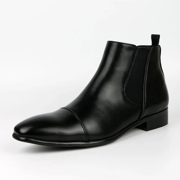 Men's Chelsea Boots Classic Business Leather Shoes Casual Dress Ankle Boot