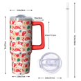 thumbnail image 2 of 30oz Christmas Tumbler with Lid and Straw, Stainless Steel Cup with Handle Red Bowknot Travel Mug, Holiday Gifts for Women Men, 2 of 5