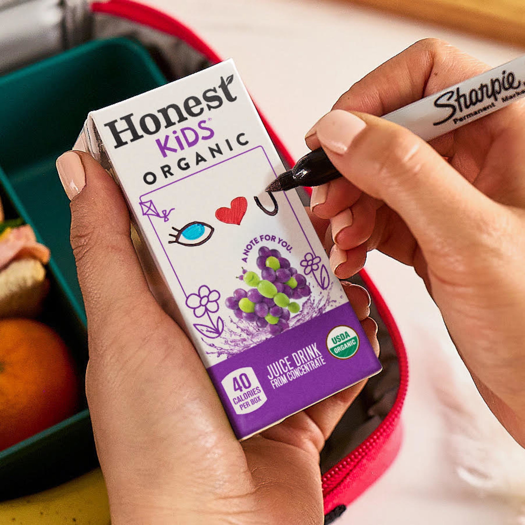 Honest Kids Goodness Grapeness Organic Juice Drink Cartons, 6 fl oz, 8 Pack