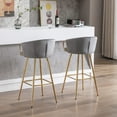 thumbnail image 6 of 26 Inch Velvet Dining Chairs, Modern Dining Chair with Golden Metal Legs, Simple Bar Stool Upholstered Dining Chairs, Accent Desk Chair Dining Room, Kitchen, Vanity, Living Room(Gray,Set of 2), 6 of 10