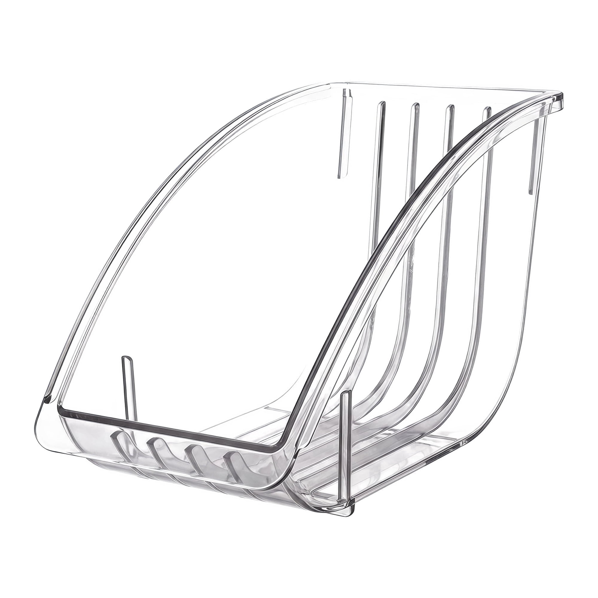 Under Vertical Cabinet Paper Plate Rack - Transparent Plastic Plate Organizer, Saves Kitchen Space, Suitable for Salad and Dessert Plates