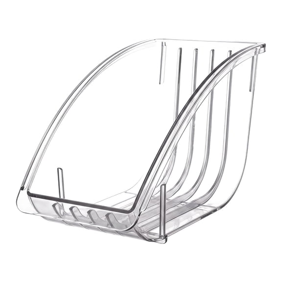 Under Vertical Cabinet Paper Plate Rack - Transparent Plastic Plate Organizer, Saves Kitchen Space, Suitable for Salad and Dessert Plates