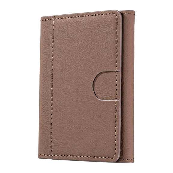 Magnetic Phone Card Bag with Kickstand, Slim Matte Card Bag, Multi-Slot Mobile Wallet (10×7.2×1cm), for All Smartphones, Portable Credit Card & Cash Storage Pouch,brown