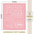 thumbnail image 3 of Sister Birthday Gifts, Get Well Blanket for Sister, Inspirational Gifts Blanket for Sister, Sister Gifts for Mothers Day Christmas Graduation Wedding, Thinking of You Gifts for Sister, 3 of 6