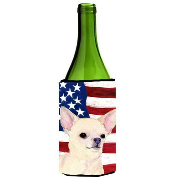 Usa American Flag With Chihuahua Wine bottle sleeve Hugger