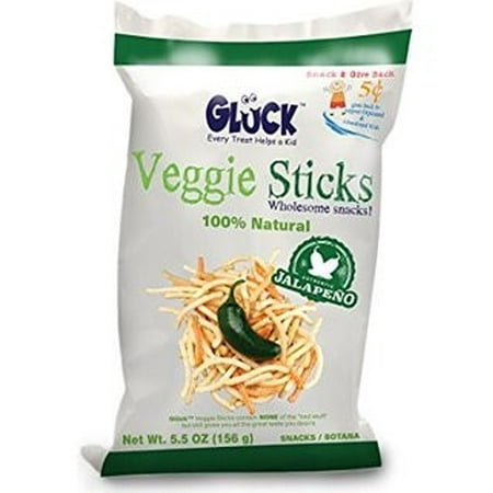 Puka Shell Natural Pearl Chips - Gluck All Natural Jalapeño Veggie Sticks, 5.5 Oz.