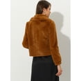 thumbnail image 4 of Abrigo esponjoso para mujer, abrigo de invierno de manga larga con lazo automático Caramelo L, 4 of 6