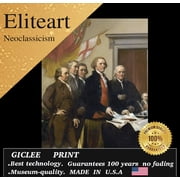ELITEART-The Declaration of Independence By John Trumbull Oil Painting Reproduction Giclee Wall Art Canvas Prints-Framed :21x 29