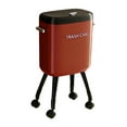 thumbnail image 2 of Cubo de basura de prensa con forma estrecha Cubo de basura con patas elevadas Papelera Rojo con Caster, 2 of 9