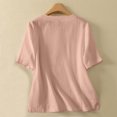 thumbnail image 4 of mfyjkho Tops Casuales Para Mujer, Blusas De Mujer De Color Liso Con Manga Corta, Escote En V Y Dobladillo Dividido, A La Moda Tops De Gimnasio Para Mujer M, 4 of 8