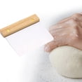 thumbnail image 6 of Stainless Steel Pizza Scraper Wooden Handle Bread Blade Pastry Spatulas Cutter, 6 of 9