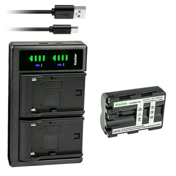 Kastar 1-Pack Battery NP-FM500HN and LTD2 USB Charger Compatible with Sony DSLR-A200, α200, Alpha A200, DSLR-A200, DSLR-A200K, DSLR-A200W, α300 α500 α700 α850 α900 α57 α58 α65 α68 α77 α99 Camera
