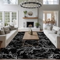 thumbnail image 4 of Black Art Washable Area Rug 5 x 7 ft White Tree Branch Botanical Abstract Plant Leaves, Soft Non Slip Rugs Stain Repellent Indoor Felt Carpet for Living Dining Room Bedroom Home Office, 4 of 9