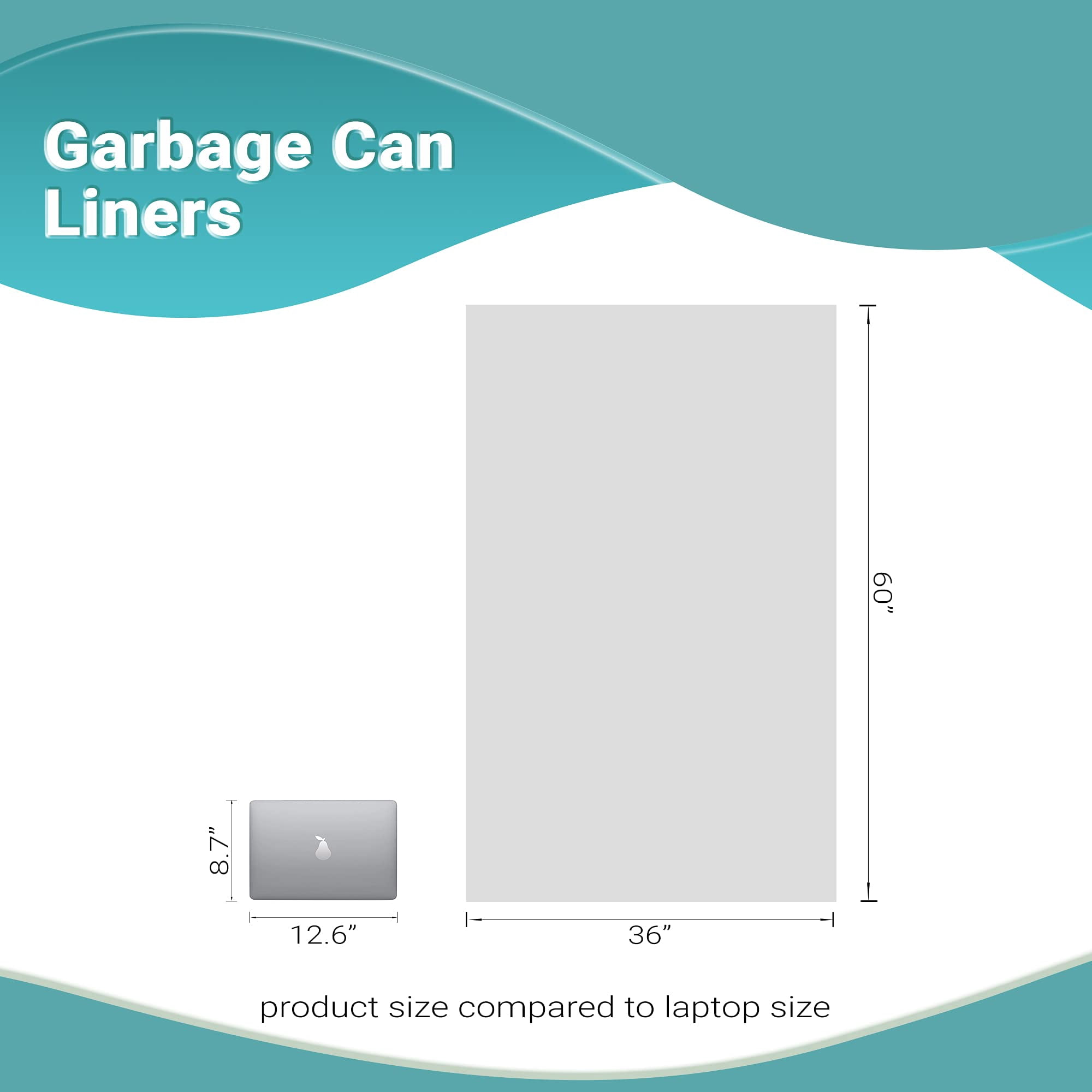 Clear High Density Garbage Can Liners, 55 Gallon Trash Bags, 200 Count, 36 x 60 in