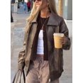 thumbnail image 5 of Women's Comfortable Solid Round Neck Loose Drop Shoulder Cardigan Sweater Top, Autumn Fashion Casual Outfit Fall, 5 of 10