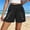 Black, variant on JUSLIO Women's Shorts,Elastic Waist with Pockets High Waist Mid-Length Shorts,Cotton,Light Blue,Size S