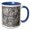 Blue/White, variant on 3drose, Glam Igray Bokeh Circles Pattern, 11oz Mug