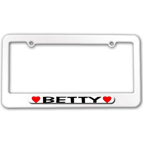 Betty Love with Hearts License Plate Frame