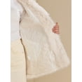 thumbnail image 5 of INSPIRE CHIC Women's Faux Fur Coat Fluffy Long Sleeve Lapel Winter Outerwear Coat M Beige, 5 of 6