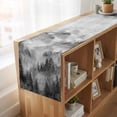 thumbnail image 6 of Table Runners 70 Inches Long Dress Scarves, Black Grey Mountain Farmhouse Coffee/Dining/Kitchen Table Decor, Holiday Table Runner, Misty Forest Nature Woodland Pine Tree Landscape 13x70 Inch, 6 of 9