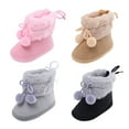 thumbnail image 6 of Baby Girls Boys Snow Warm Boots Infant Soft Sole Non-Slip Winter Booties with Plush Balls Newborn Slip On Shoes for 0-18 Months, 6 of 7