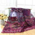 thumbnail image 2 of Cortinas de tul con ojales, de tela quemada, 100 x 250 cm 深紫色, 2 of 8