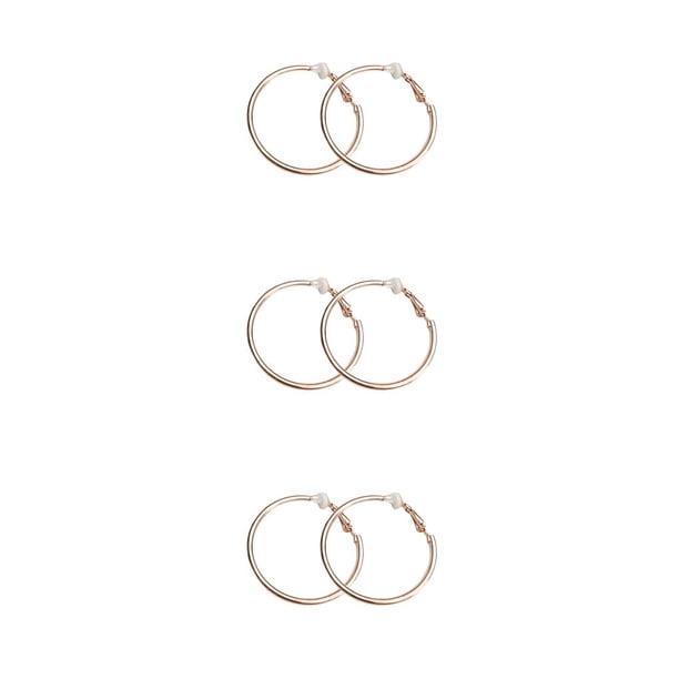 Pendientes de Aro Grande Qarigey de Oro Rosa para Mujer Círculo Liso