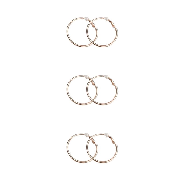 Pendientes de Aro Grande Qarigey de Oro Rosa para Mujer Círculo Liso